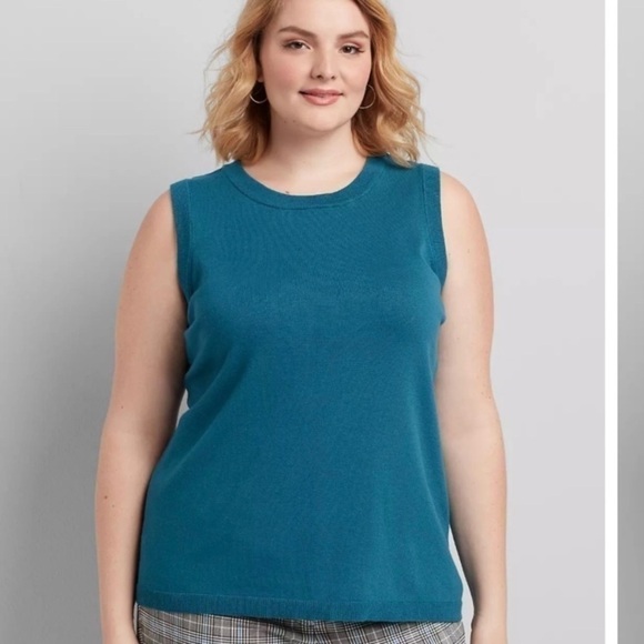 Lane Bryant Turquoise Sleeveless Sweater Shell - Picture 6 of 6